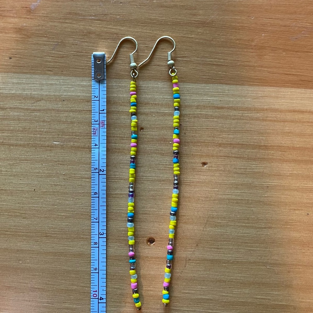 4 inch dangle and drop seed bead beaded earrings! Boho Hippie Chic! Handmade